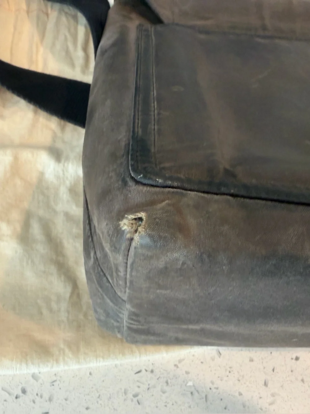 Jack Spade Brown Waxed Canvas Messenger — Dark Brown